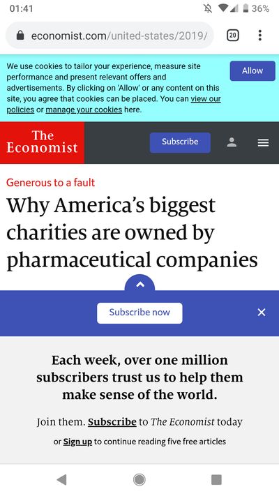 The Economist on mobile is mostly sticky bullshit